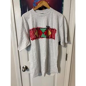 Vintage Kaelin Graphic T-Shirt Heather Grey 90s Abstract Geometric Mens Large